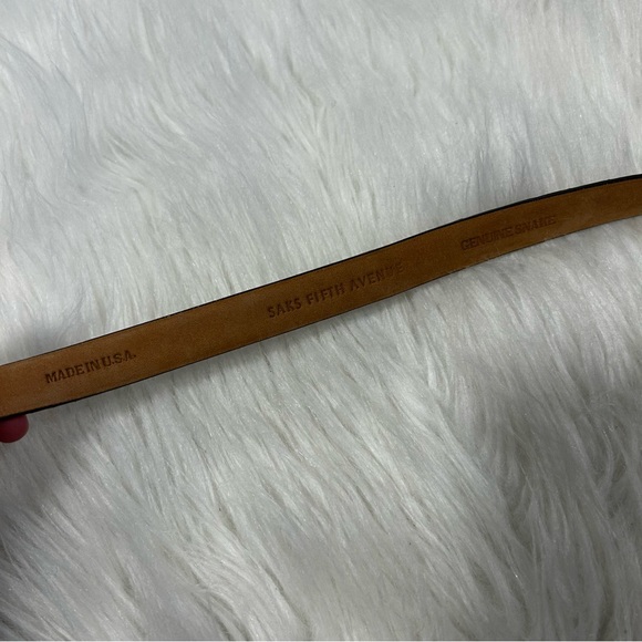 Vintage Saks Fifth Avenue Snakeskin Genuine Leather Belt Size Medium - Picture 3 of 5